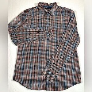 PERRY ELLIS Men's Slim Fit Stretch Multi-Color Long‎ Sleeve Button Shirt Size L